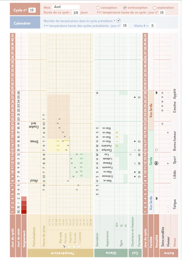 Le cahier tenu en mains, ouvert sur une double page